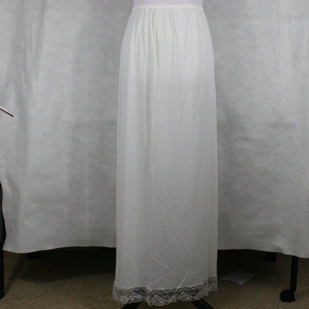 Vintage 60's Polyester Full Gown Length Half Slip w/ Slit VGC SZ M